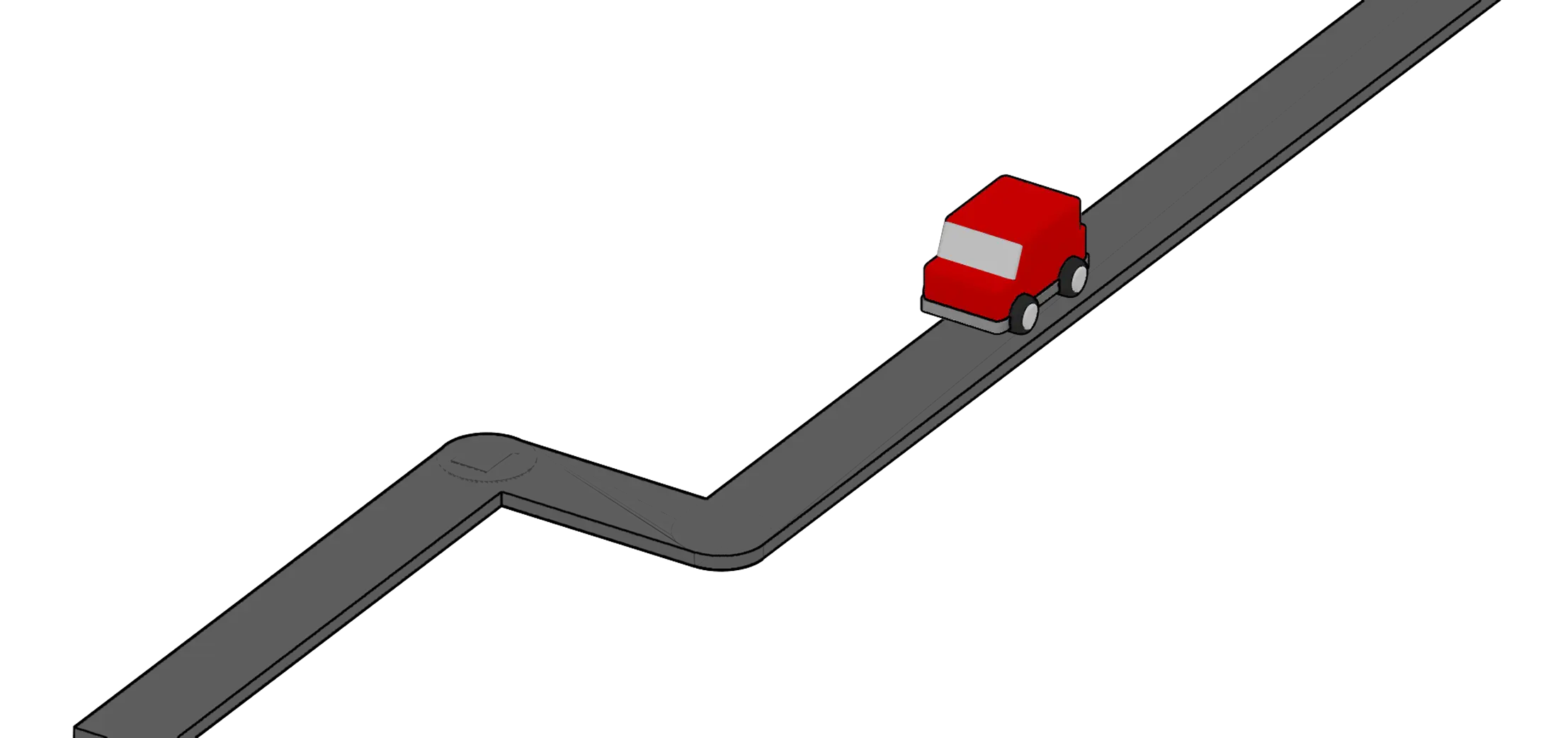 graphic of a car going down a road