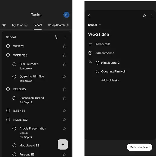 Original screens of the app before redesign